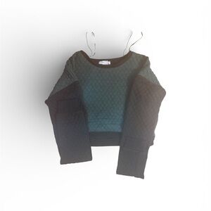 Kids Quilted cropped sweatshirt in Black and Green